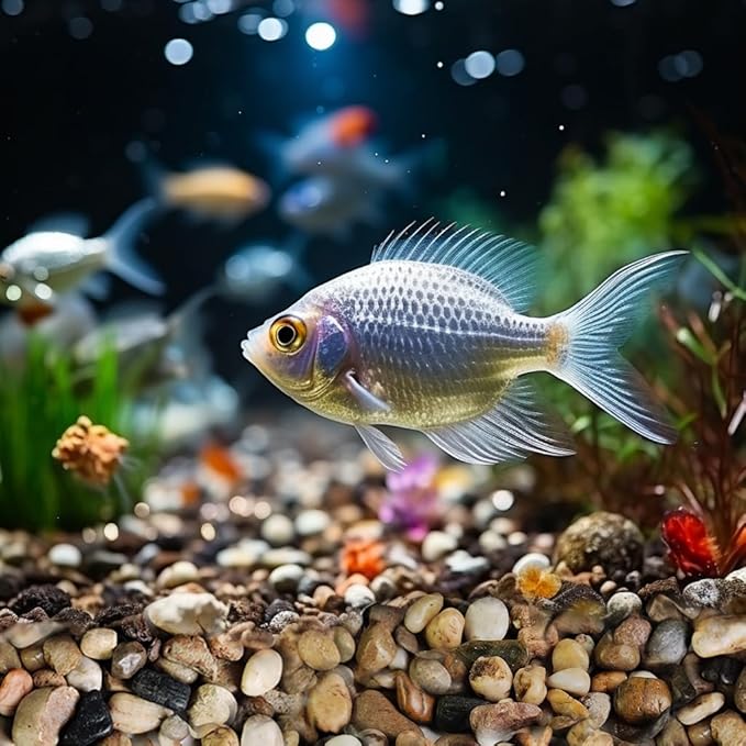 HappyFiller 2 LB Natural River Rocks Decorative Pebbles Stones Polished Terrarium Rocks Assorted Color for Indoor Garden Plants Top Dressing Soil Cover,Aquarium Fish Turtle Tank,Zen Garden