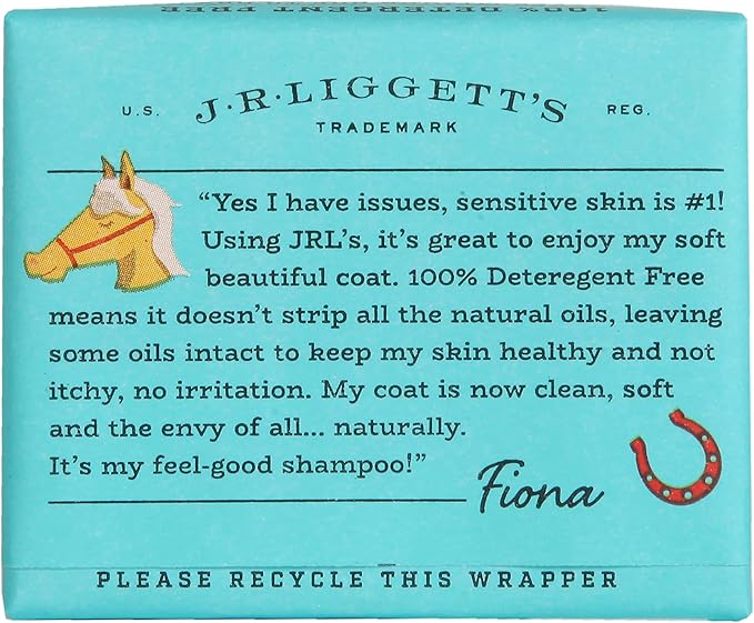 JR Liggett’s Natural Horse Shampoo Bar - Non-GMO, 100% Detergent-Free Formula Gently Deep Cleans and Supports Healthy Skin and Coat - Ideal for Dry, Itchy, or Sensitive Horses - 3.5 oz Bar