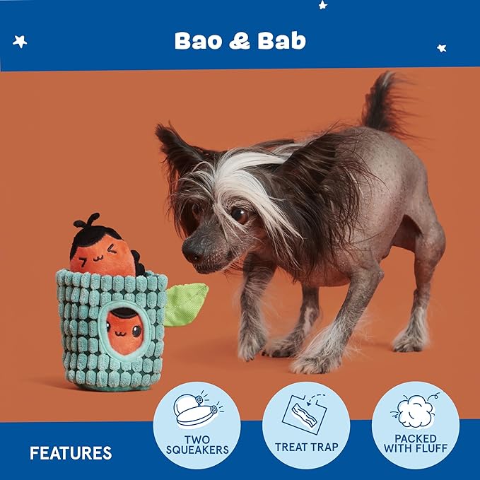 Barkbox Bao & BAB Plush Toy, Multi-Part Fun for and Perfect for Interactive Playtime, X-Small Breeds
