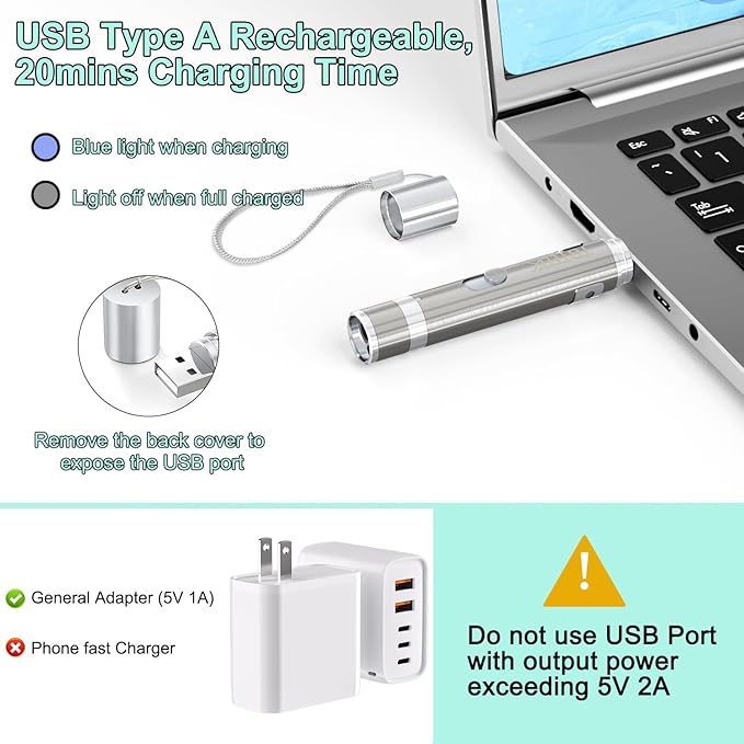 TBTeek Cat Toys, USB Rechargeable Kitten Toy, 3 Light Modes & 5 Adjustable Patterns, Portable Interactive Pet Dog Cat Mouse Toy for Fun Chase Play Exercise