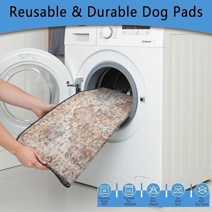 Washable Pee Pads for Dogs 2 Pack, Absorbent Reusable Puppy Pads Waterproof, Leakproof & Non-Slip Whelping Pad, Potty Training Pads for Dogs Playpen Mat 48x48