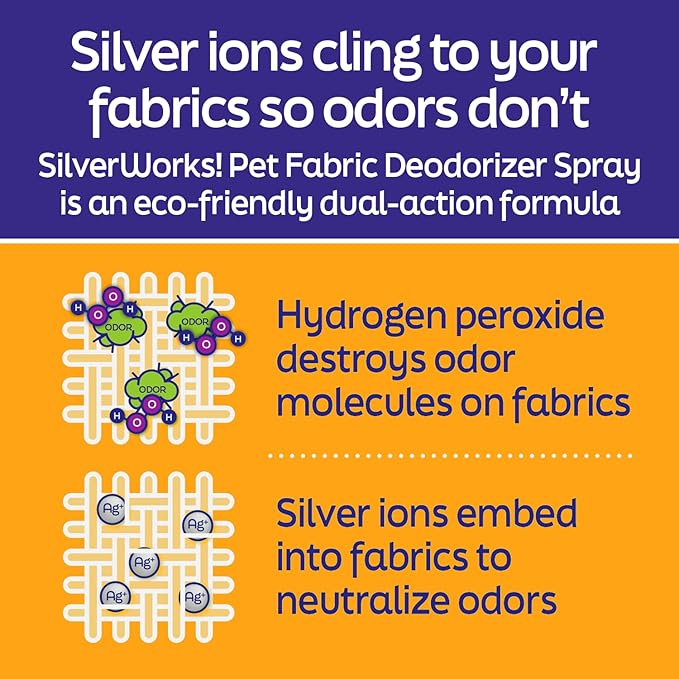 Pet Odor Eliminator Spray For Home - Safe, Natural, Silver Ion Deodorizer - Cat, Dog Smell And Urine Odor Eliminator For Carpet, Furniture And Litter -16.9oz