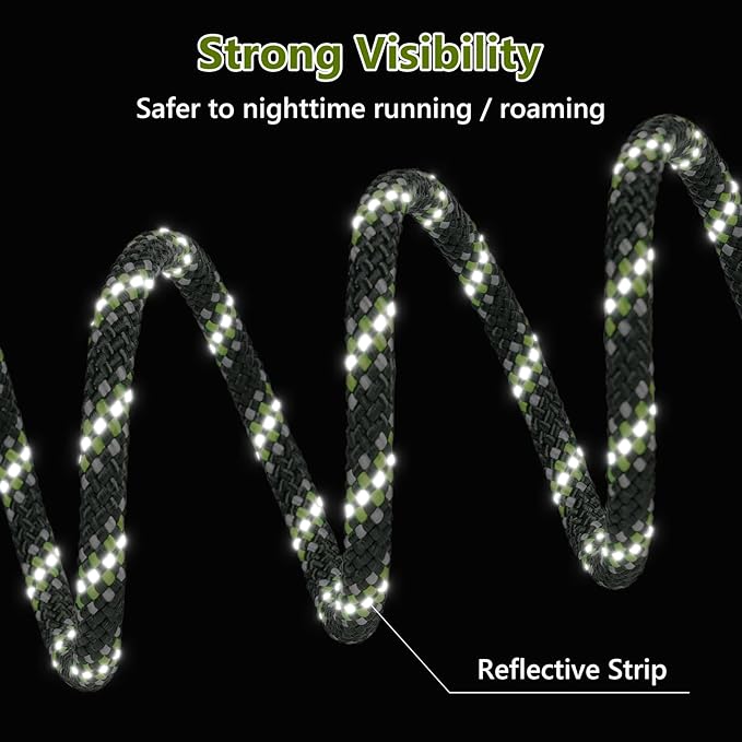 Tresbro Dog Camping Leash, 50ft/75ft/100ft Trolley System for Dogs up to 300lbs, Portable Lightweight Runner Lead for Yard, Reflective Dog Tie Out Cable for Camping, Courtyard, Park, Outside