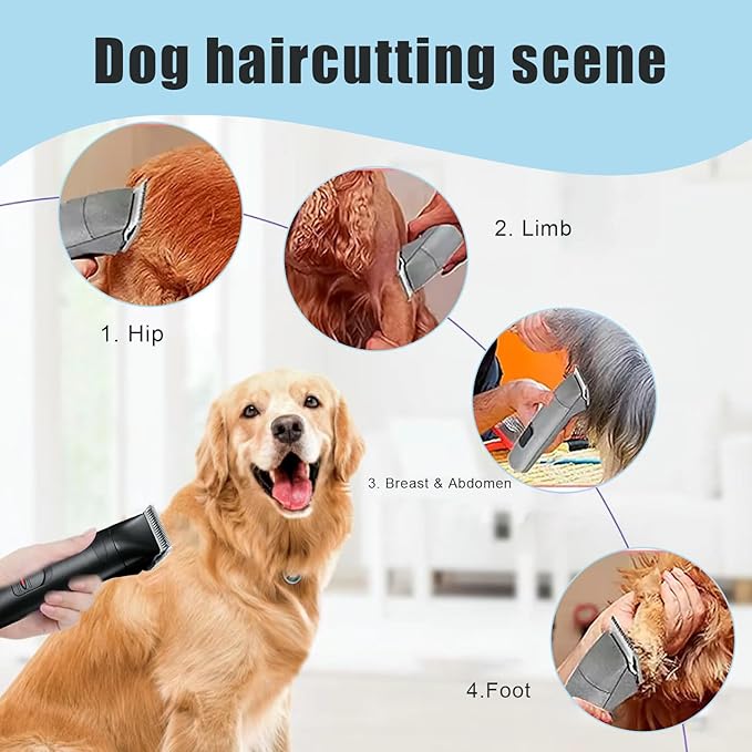 4Pack Dog Grooming Blades Compatible with Andis Dog Clippers,Dog Clipper Blades Compatible with Oster A5,Wahl km10 Dog Clippers for Animal Dog Cat Horse,Stainless-Steel Blade Sharp