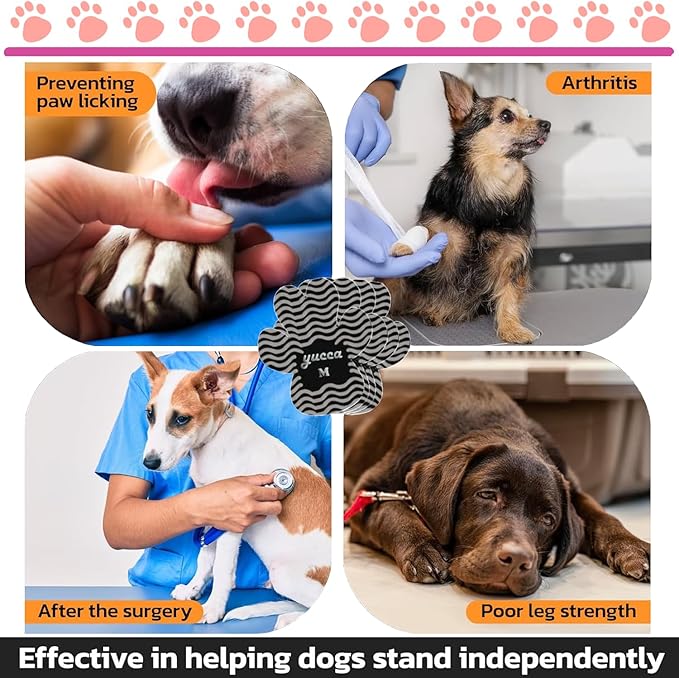 yucca Dog Anti Slip Paw Grips Traction Pads, Dog Paw Protector with Stronger Adhesive, Toe Grips for Dogs from Slipping on Hardwood Floors, Dog Shoes Booties Socks Replacement for Older Dogs