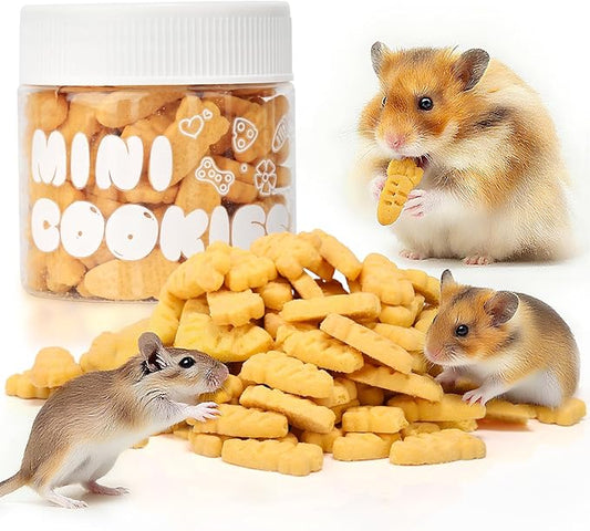 Abizoo Hamster & Gerbil Treats, Crunchy Baked Hamster Snacks with Carrot and Yeast, Natural Training Reward Chew Treats for Small Animals, Supports Digestion and Dental Health