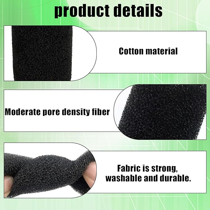 Sponge Filters for Aquarium, Fish Tank Filter Sponges, Sponge Filter Foam Rolls for Shrimp Fry, 0.6” Intake Pre-Filter Foam, 15PCS Replacement for Fish Tank Accessories
