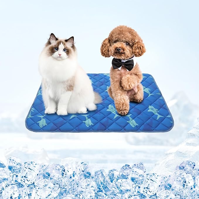 Homimp Dog Cooling Mat,19.5" x 27.5" Thicken Self-Cooling Mat for Dog&Cat,Internal Waterproof& Endothermic,Washable Pet Ice Cool Pad Blanket,Pet Sleeping Pad for Indoor Outdoor in Summer, Non-Toxic