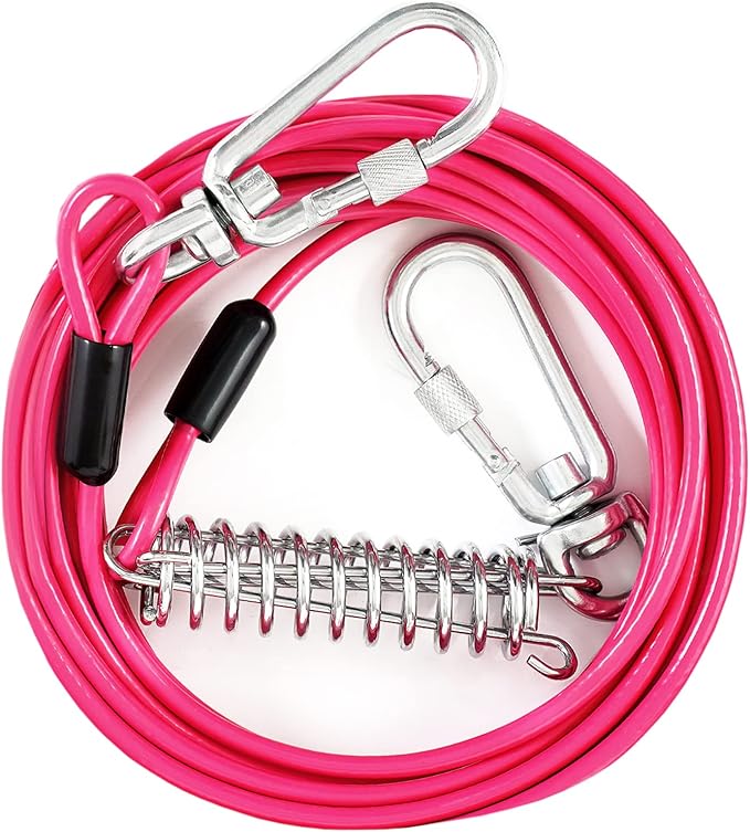 Tie Out Cable for Yards - Heavy Duty, Chew Proof, 10FT for Large Dogs Up to 250lbs