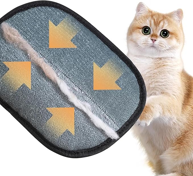 Magic Brush Pet Hair Removal Glove for Cats & Dogs, 2 Pcs Electrostatic Glove for Pet Hair, Cat Grooming Gloves for Hair Removal, Reusable Cat & Dog Hair Remover for Couch, Furniture, Carpet, Curtain