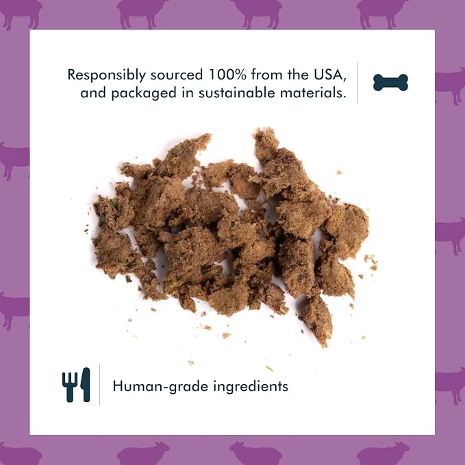 King Lou Pets - Human Grade Raw Food for Dogs and Cats - Complete Meal for Pets - Freeze Dried Lamb Recipe - 14oz