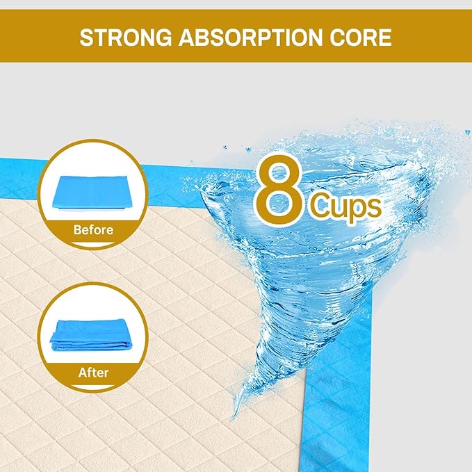 Gardner Pet Ultra Absorbent Thicker Dog Pee Pads Extra Large XL 28"x34" Leak-Proof Odor-Control Blue Puppy Training Pads Full Edge-Wrapping Pad for Dogs Dogs, Puppies, Doggie, Cats, Rabbits - 30 Ct