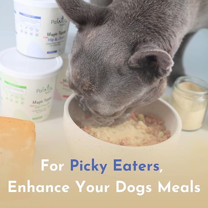 PawCo Magic Topper Hip & Joint Support - Vegan Dog Topper with Omega-3, Grain-Free Meal Enhancer for Senior Dogs, 160g