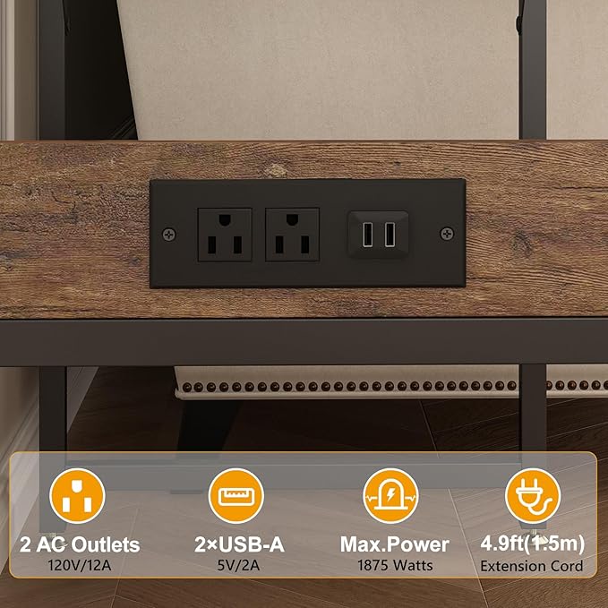 Modern 20 Gallon Long Fish Tank Stand for Home Office, 2-Tier Aquarium Stand with Shelf for Storage, Fish Tank Table 30" x 12" x 20.5", Ideal for Breeder Tanks,and Reptile Terrariums, Rustic Brown