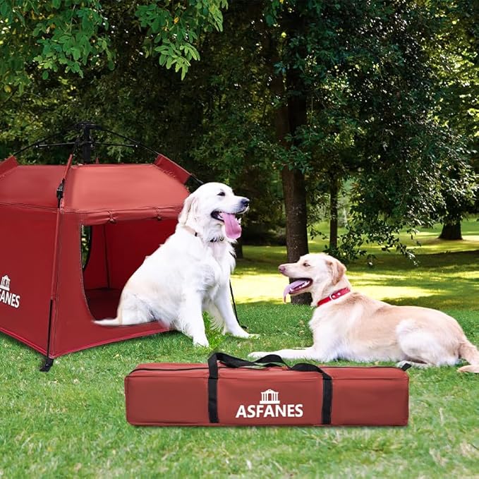 Outdoor Waterproof Pet Automatic Camping Tent, Pop up Cave Bed for Indoor Cats and Small Dogs, Portable Cat House Dog House, Red.