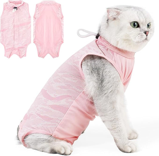 Coppthinktu Cat Recovery Suit Female - Cat Onesie After Surgery, Breathable & Soft Fabric, Adjustable & Easy to Wear, Better Than E-Collar, Easy Litter Box Access, Perfect for Post-Surgery Care