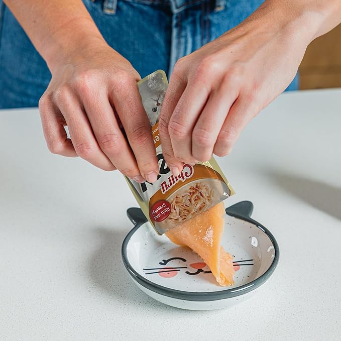 INABA Churu Stew for Cats, Creamy Broth Gelée with Shredded Chicken Topper/Treat Pouch with Vitamin E, 1.4 Ounces per Pouch, 12 Pouches, Chicken Recipe