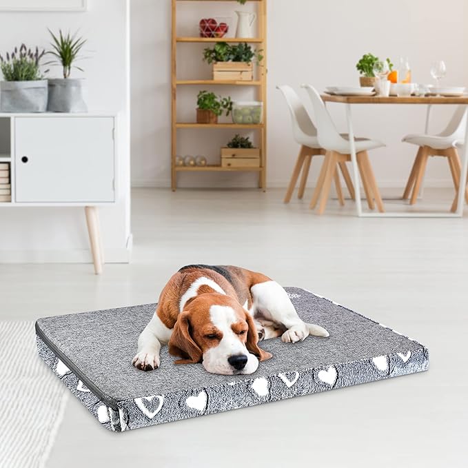 VANKEAN Dog Crate Mat - Reversible Cool & Warm Stylish Bed, Waterproof & Machine Washable, Supports Small to XXL Dogs, Grey