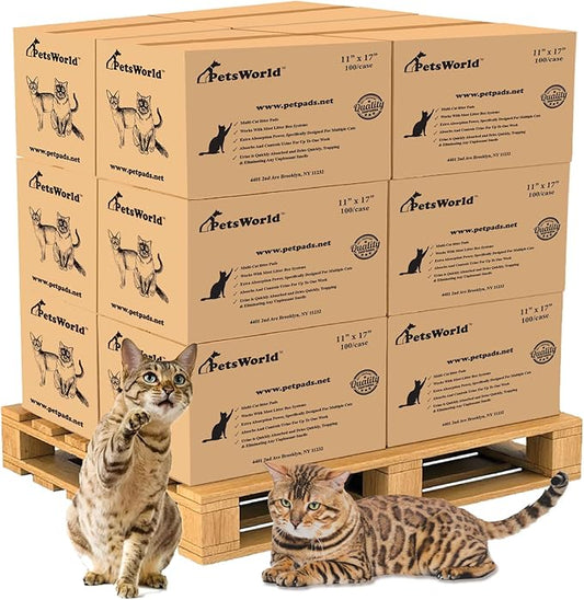 PETSWORLD Multi Cat Pad Refills for Cats Breeze Litter System, Ultra-Absorbent, Quick Dry - (1200 Count, Unscented)