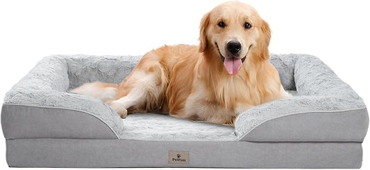 Orthopedic Dog Bed for Extra Large Dogs - XL Plus Waterproof Dog Sofa Beds, Supportive Foam Pet Couch Bed with Removable Washable Cover, Waterproof Lining and Nonskid Bottom