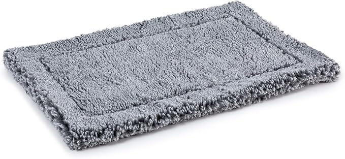 Stoutwool Indestructible Dog Bed - Fluffy Chew Proof Dog Crate Pad - Tough Kennel Pad for Aggressive Chewers - Washable, Ideal for Jumbo Breeds & Fits 54-Inch Crate - 53"x35", Charcoal