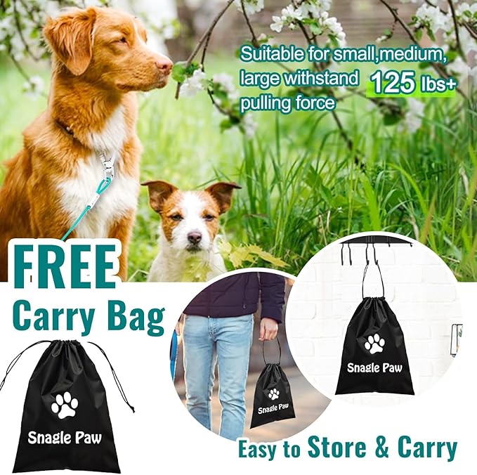 Tie Out Cable for Dogs, 15FT Dog Leads for Yard Chew Proof, Heavy Duty Dog Tie Out Cable with Shock Absorbing Spring for Large Dogs Up to 125lbs, Durable Dog Runner for Yard or Camping