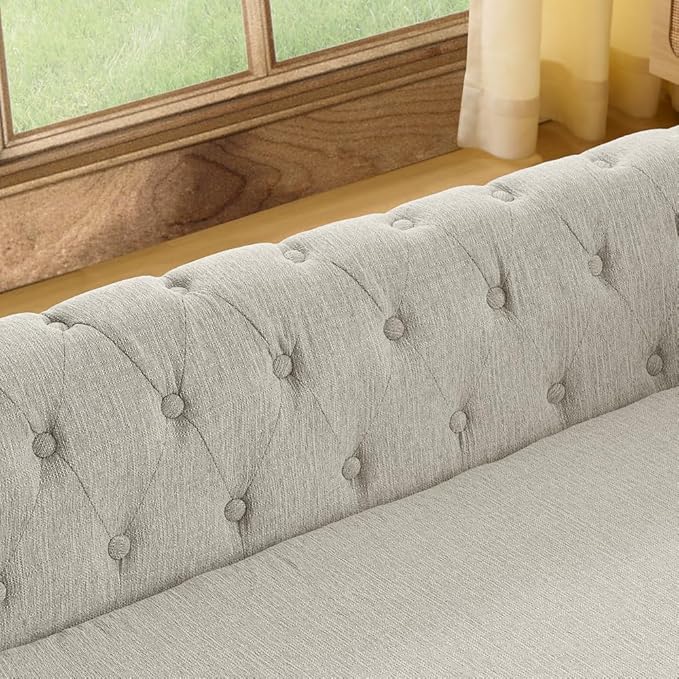 Dog Sofa Couch for Medium to Large Dogs, 55" Memory Foam Pet Sofa Couch with Washable Fabric, Durable Elevated Dog Bed with Legs, Removable Cushion for Medium and Large Dogs, Beige