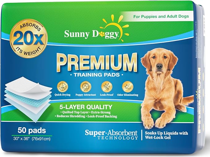 Pee Pads for Dogs Large 30”x 36”, 50 Count Puppy Pads Pet Training Pads Disposable Upgraded Odor Control, Potty Pads Absorbent