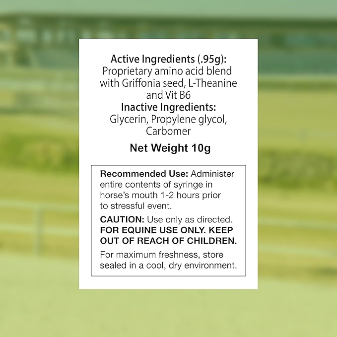 SynChill AF Calming Gel for Nervous Horses - Single Serving - Advanced Formula with L-Theanine, Increased Potency, 100% Natural Supplement, Disposition & Confidence Support for Horses - 12 Pack