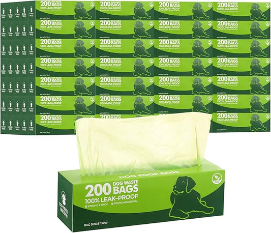 Sherr 20 Boxed Rolls 4000 Counts Dog Poop Bags Bulk Leak Proof Dog Waste Bags Universal Pet Doggy Waste Poop Box for Puppy Pets Outdoor Walking and Travel, 20 Rolls of 200(Green)