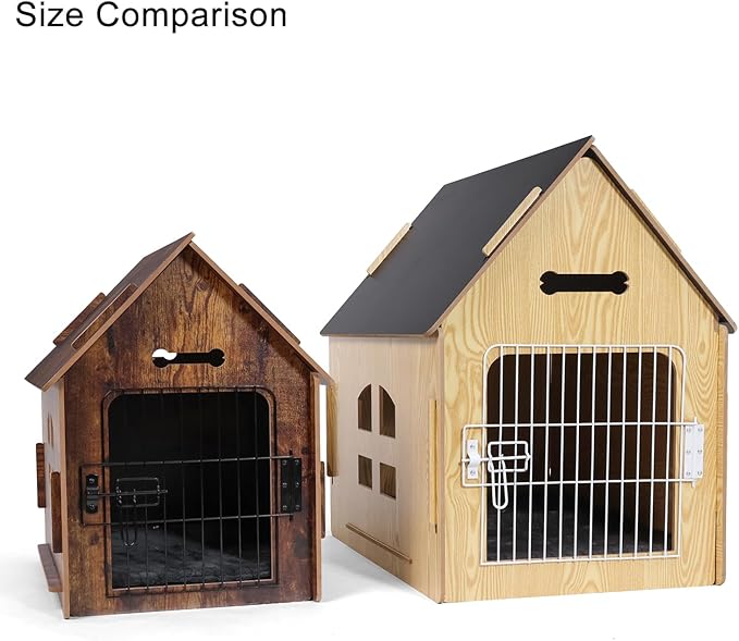 Dog House Indoor for Small Dogs or Cats, Cozy Wooden Design, Small Indoor Bed House, with Air Vents and Elevated Floor Warm Dog Cave (Large Blue)