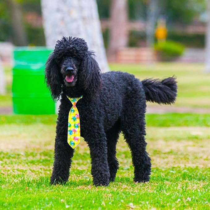 PET SHOW 10pcs Paw Print Medium Dog Ties Neckties for Medium Large Dogs Adjustable Holiday Birthday Grooming Accessories Neck Ties Girl Boy Festival Wedding Costumes Puppies Party Gift