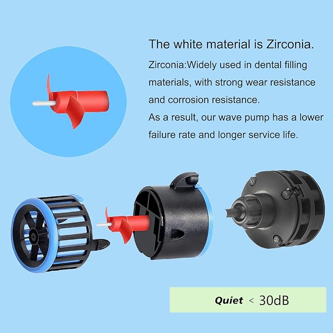 Carefree Fish Magnetic Aquarium Wave Maker 3W 800Gph Quiet and Strong Powerhead Submersible Water Circulation Pump 360° Adjustable for Freshwater and Saltwater