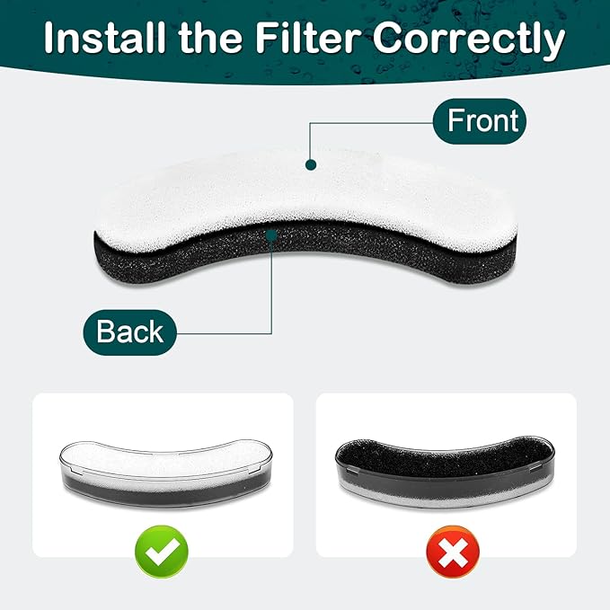 Opeth Cat Water Fountain Filter,Cat Fountain Filters for DF10 and DF30 Automatic Pet Water Fountains,Dog Fountain Filters Replacement,Carbon Pet Fountain Filter Replacement