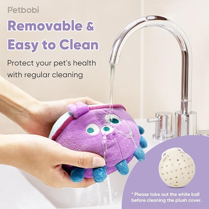 Petbobi Interactive Dog Toys for Boredom - Moving Dog Toy for Stimulating Play, Pet Plush Squeaky Ball for Small Medium Breeds with 4 Batteries, Jolly Jelly Bobby