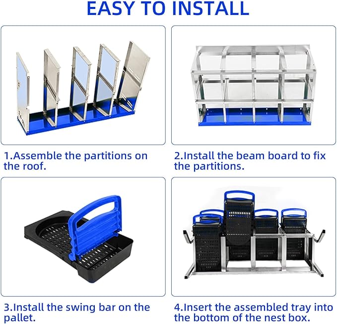 Chicken Nesting Box,8 Compartment Nesting Boxes for Laying Eggs with Legs,Wall Mount Poultry Roll Away Chicken Laying Boxes,Easy Egg Collection,Cleanable Pull Out Hen Roosting Boxes 8 Hole