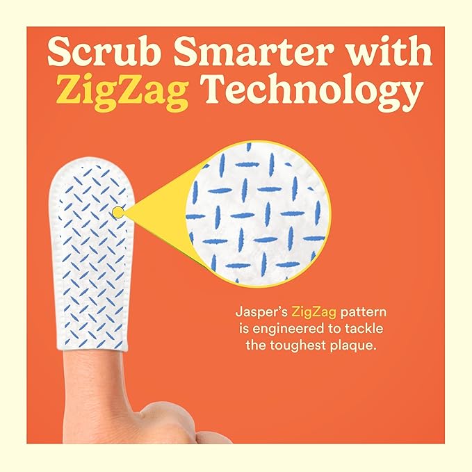 Jasper Dog Dental Wipes, Dog Finger Toothbrush Disposable, Tooth Brush Cleaning Wipes, Pet Teeth Cleaning Dental Care, 60 Count, Coconut