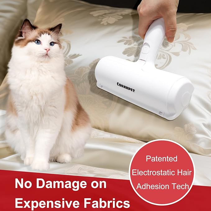 Pet Hair Removal Tool – Reusable Lint Roller for Dogs & Cats – Self-Cleaning Fur Remover Brush - Portable, Multi-Surface Fur Removal Tool - Glove Brush and Pet Hair Extra Sticky Roller