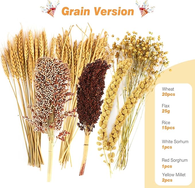 Natural Hamster Bedding, Hamster Herbs Flowers for Hamster Cage Enclosure Habitat Decor Hamster Sprays for Dwarf Syrian Guinea Hamsters Gerbil Degus or Other Small Animals（Grain Version）