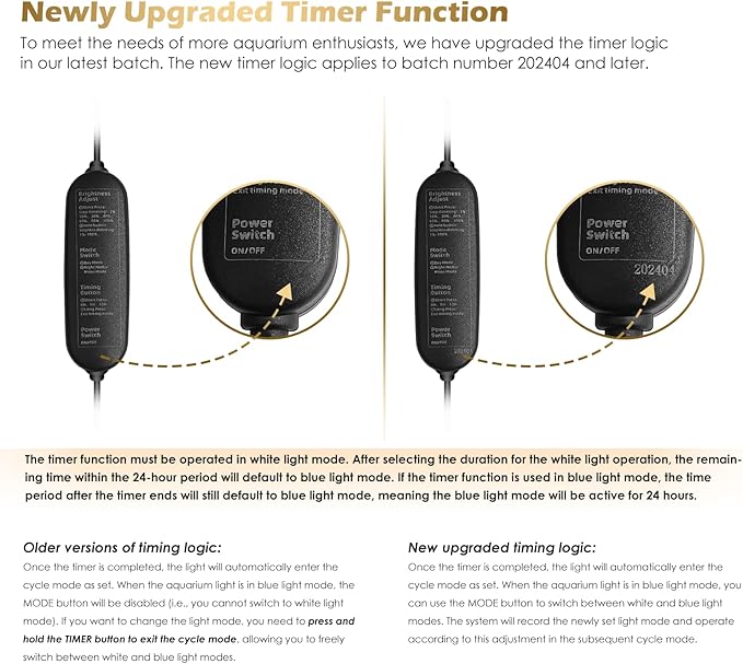 GLOWRIUM Aquarium Light, LED Full Spectrum Freshwater Fish Tank, infinitely dimmable, Fish Tank Light with auto-on/Off Timer (30-35 in)
