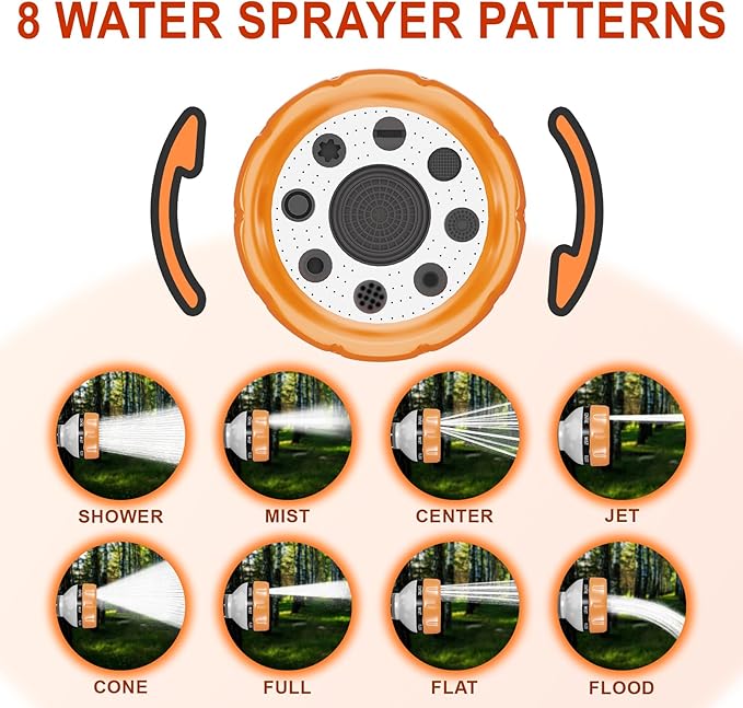 Upgraded Dog Washing Hose Attachment, Dog Shower Attachment, 8-in-1 Mode Dog Shampoo Sprayer with 3.5oz 100cc Soap Dispenser, for Pet Washing Irrigated Lawn Patio Car Cleaning