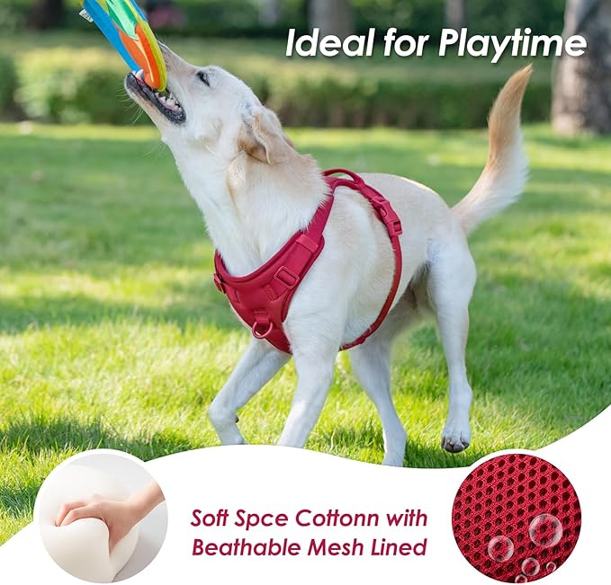 No Pull Dog Harness, Puppy Vest with Front Clip for Small Medium Large Sized Dog(Burgundy Red,XS)