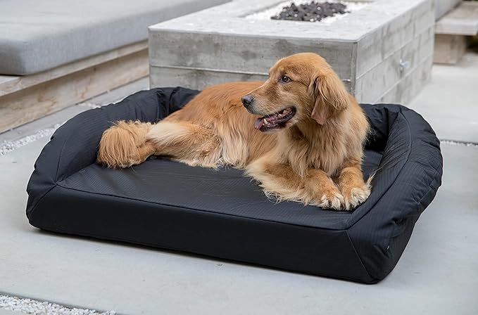 K9 Ballistics Tough Orthopedic Large Bolster Dog Bed - Washable, Durable and Water Resistant Dog Bed - Made for (L) Large Big Dogs, 40"x34", Sandstone