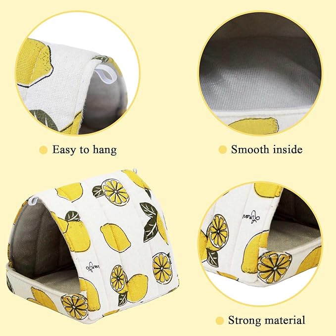 JSPYFITS 2 Pack Guinea Pig Hideout,Small Animal House Guinea Pig Bed Washable Cage Accessories for Small Pet Bunny/Rabbit/Hamster/Chinchilla Guinea Lemon/Forest
