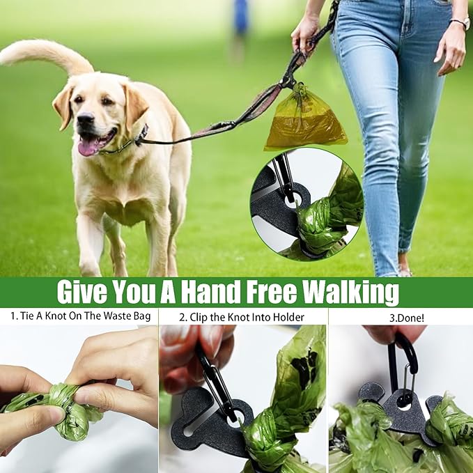 Dog Waste Bag Dispenser Dog Poop Bag Dispenser for Leash Accessory dog Poop Bag Holders Fits Dog Leash Include Hand Free Holder, Khaki, No-KaqiXYB