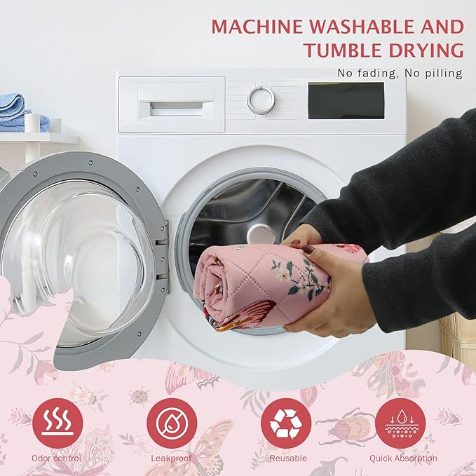 IEUUMLER Washable Pee Pads for Dogs, 1 Pack Insect Pattern Reusable Waterproof Puppy Potty Pads, Non-Slip Absorbent Pet Training Pads for Playpen Crate Bed EU014