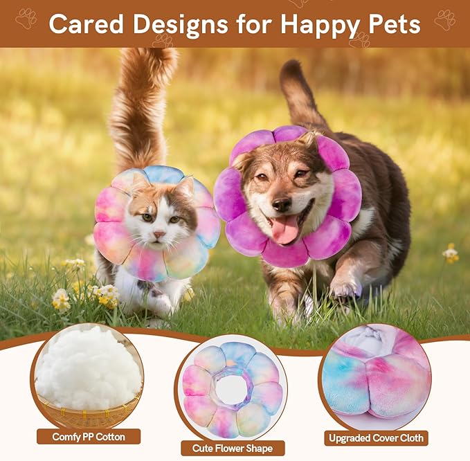 Cat Cone Collar Soft, Adjustable Cat Recovery Collar, Soft Cone for Cats Protective Cat Neck Cone After Surgery