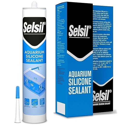 SELSIL Aquarium Silicone Clear Sealant - High Elasticity, Safe for Fish, Solvent-Free, Ozone-Resistant, Transparent 10.14 Fl Oz, 1 Pack