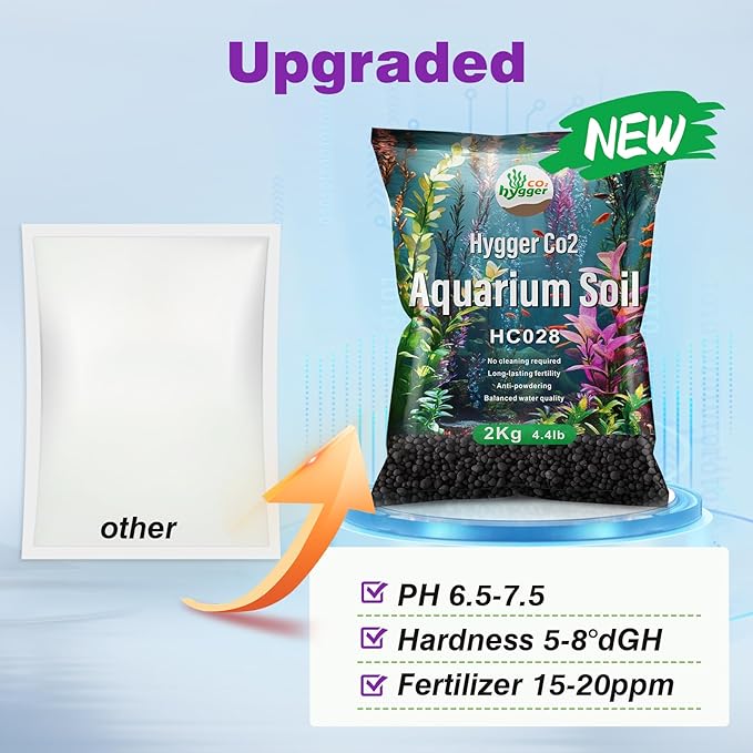 Upgraded Aquarium Soil Water Grass Mud, Ideal for Fish Tank Aquascaping Aquarium Substrate Soil for Plants and Shrimps, No Need to Wash (8.8 Pounds)