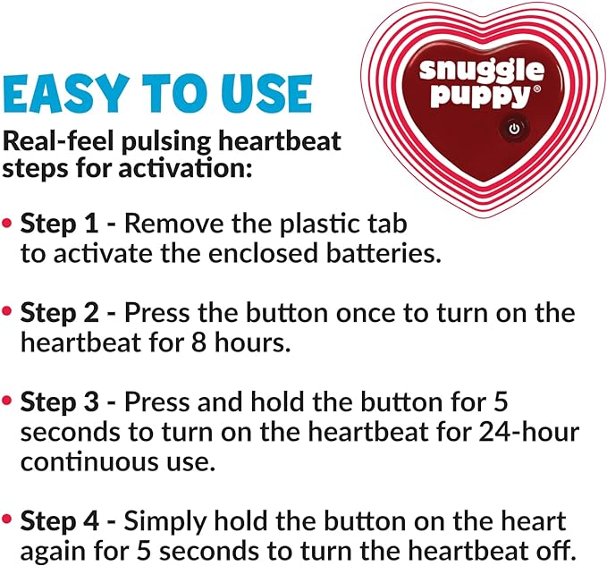 Original Snuggle Puppy Toys - Heartbeat Puppy for Dogs - Pet Anxiety Relief and Calming Aid - Comfort Dog Toys for Behavioral Training